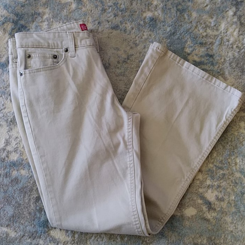 So Stretch Flare Khaki Jeans Size Junior 7 Short